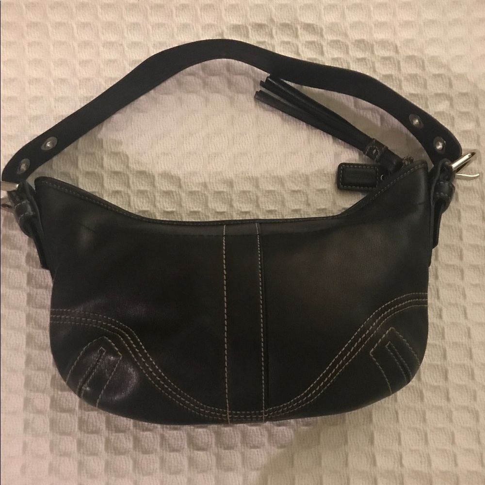 Coach black leather soho hobo bag